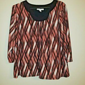 JM Collection women's top plus size 1X 3/4 sleeve